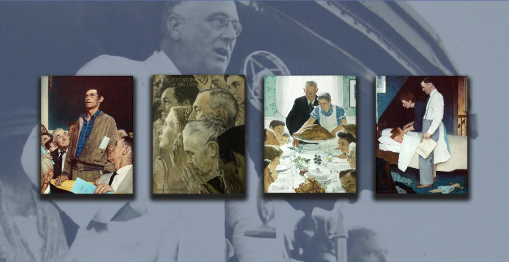 Norman Rockwell Virtual Reality Exhibit - In 1943, Norman Rockwell painted the Four Freedoms series — Freedom of Speech, Freedom of Worship, Freedom from Want, and Freedom from Fear – to visualize the four freedoms, or essential human rights, espoused by Franklin Roosevelt in a 1941 State of the Union address. Step into the virtual reality experience created by the Academy of Art University and see the Four Freedoms in a whole new way.
