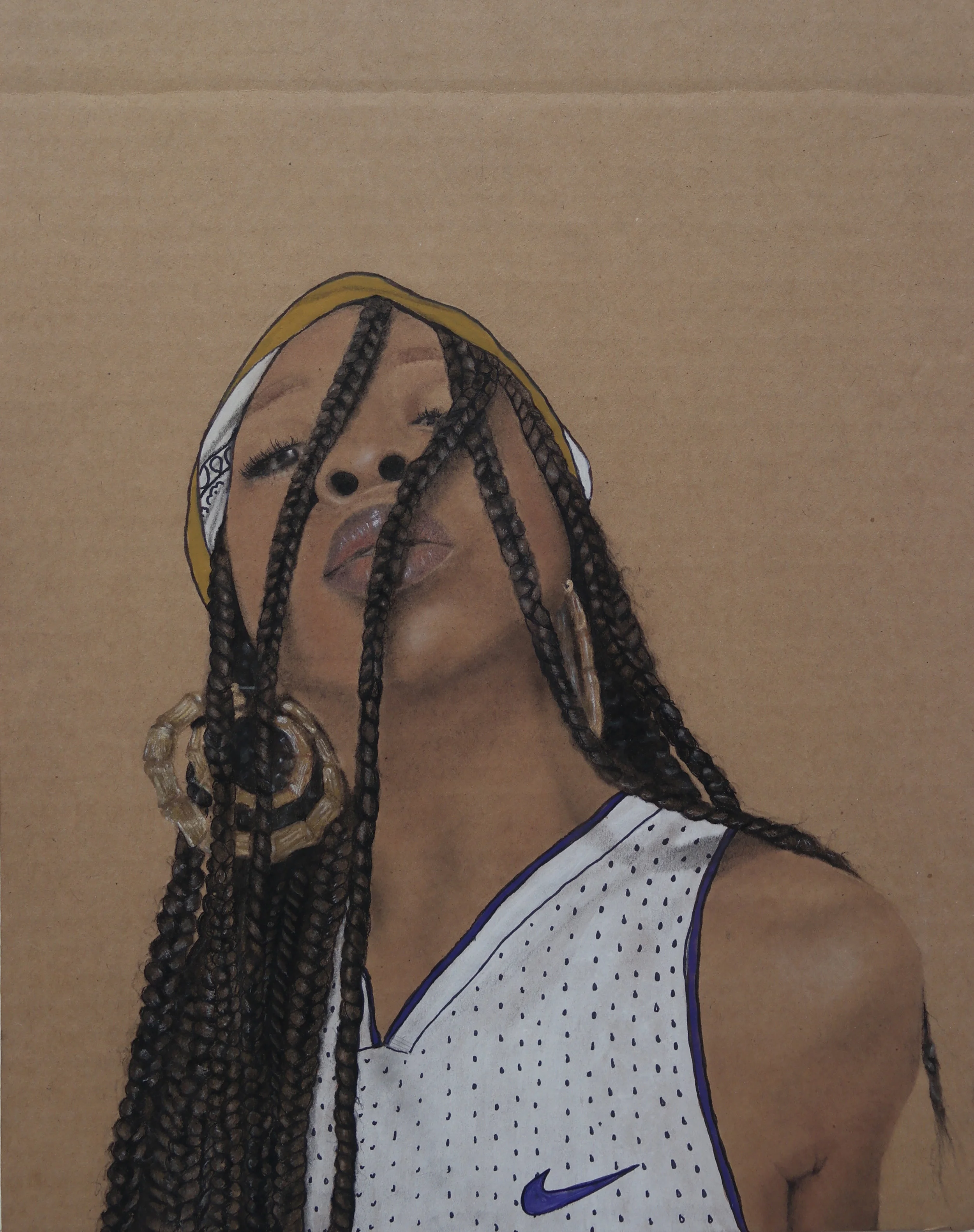   Angela   |  mixed media on cardboard    |   12 x 18 