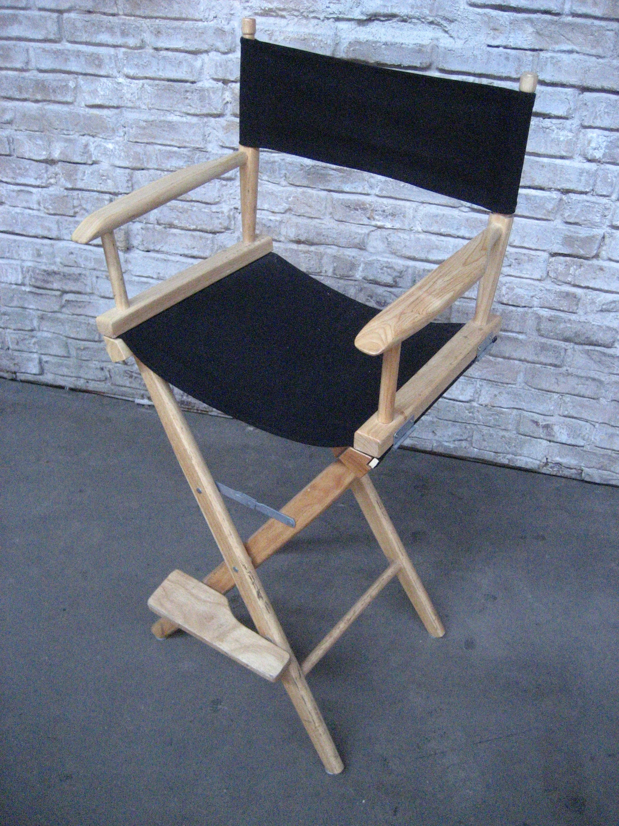 Directors Chair Black and Light Wood
