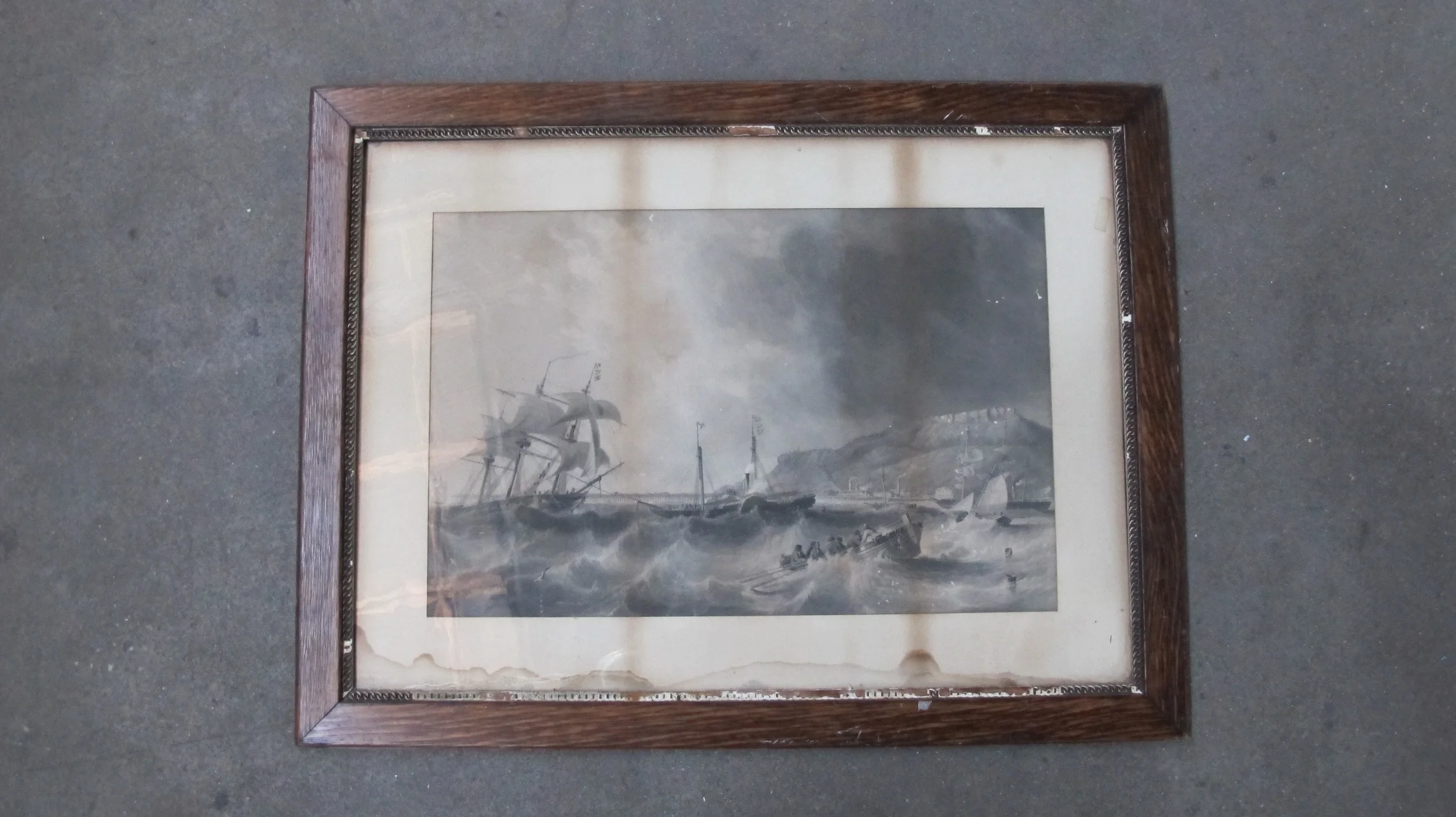 Framed Ships at Sea $60