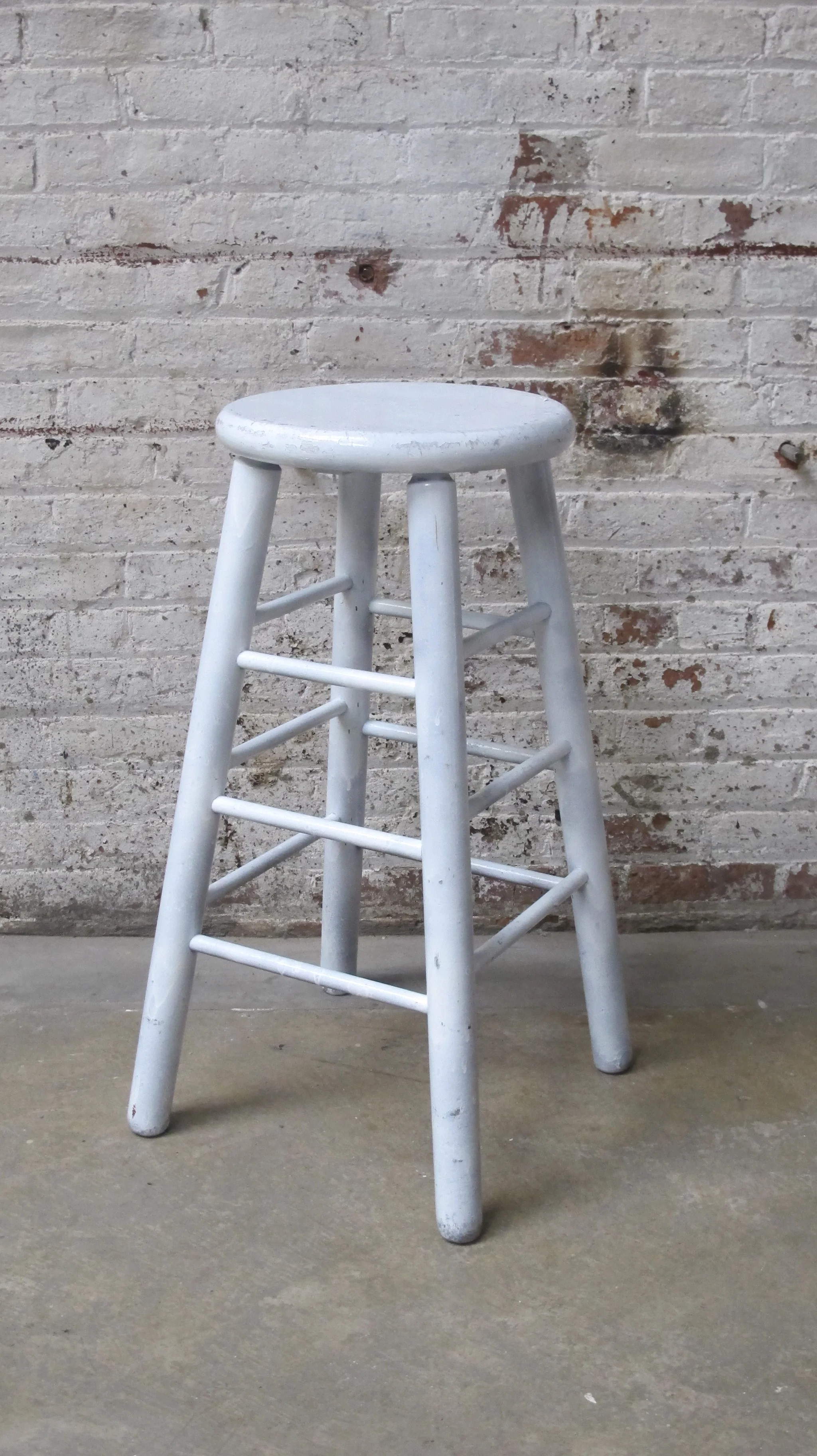 scuffed white stool $40