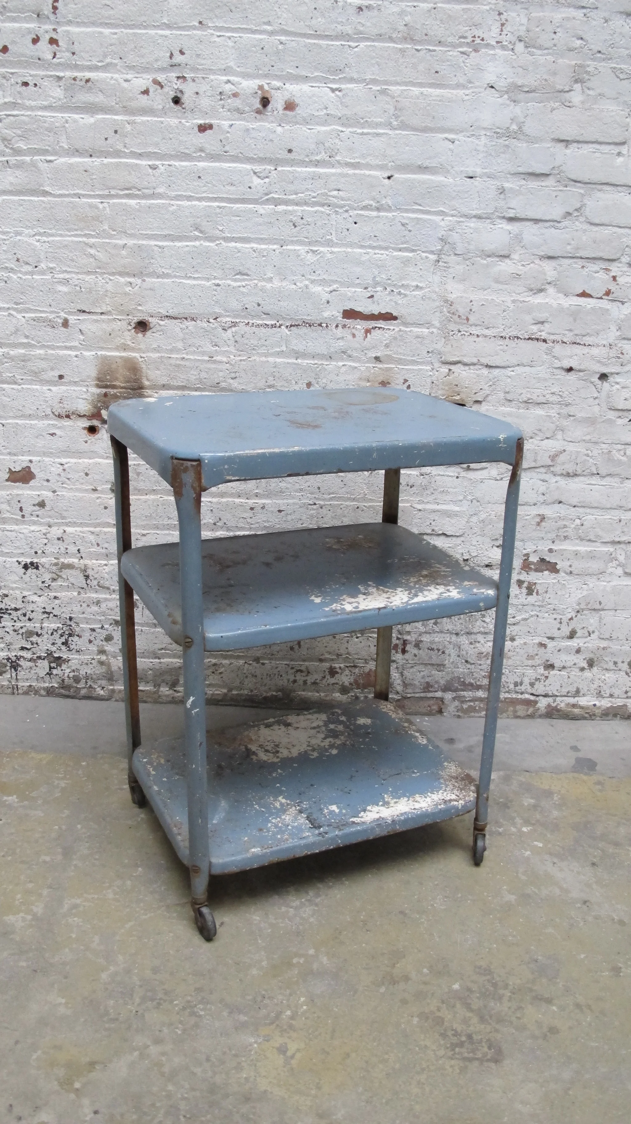 Blue 3-Tier Rolling Cart $45