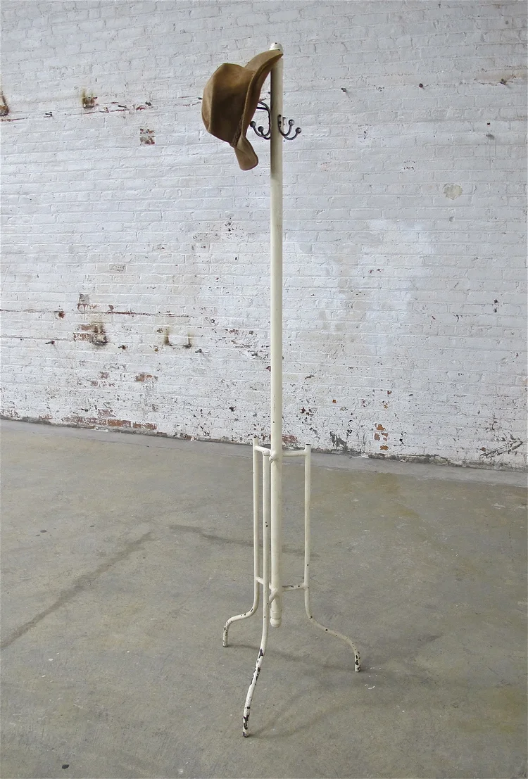 WHITE COAT/HAT RACK $75