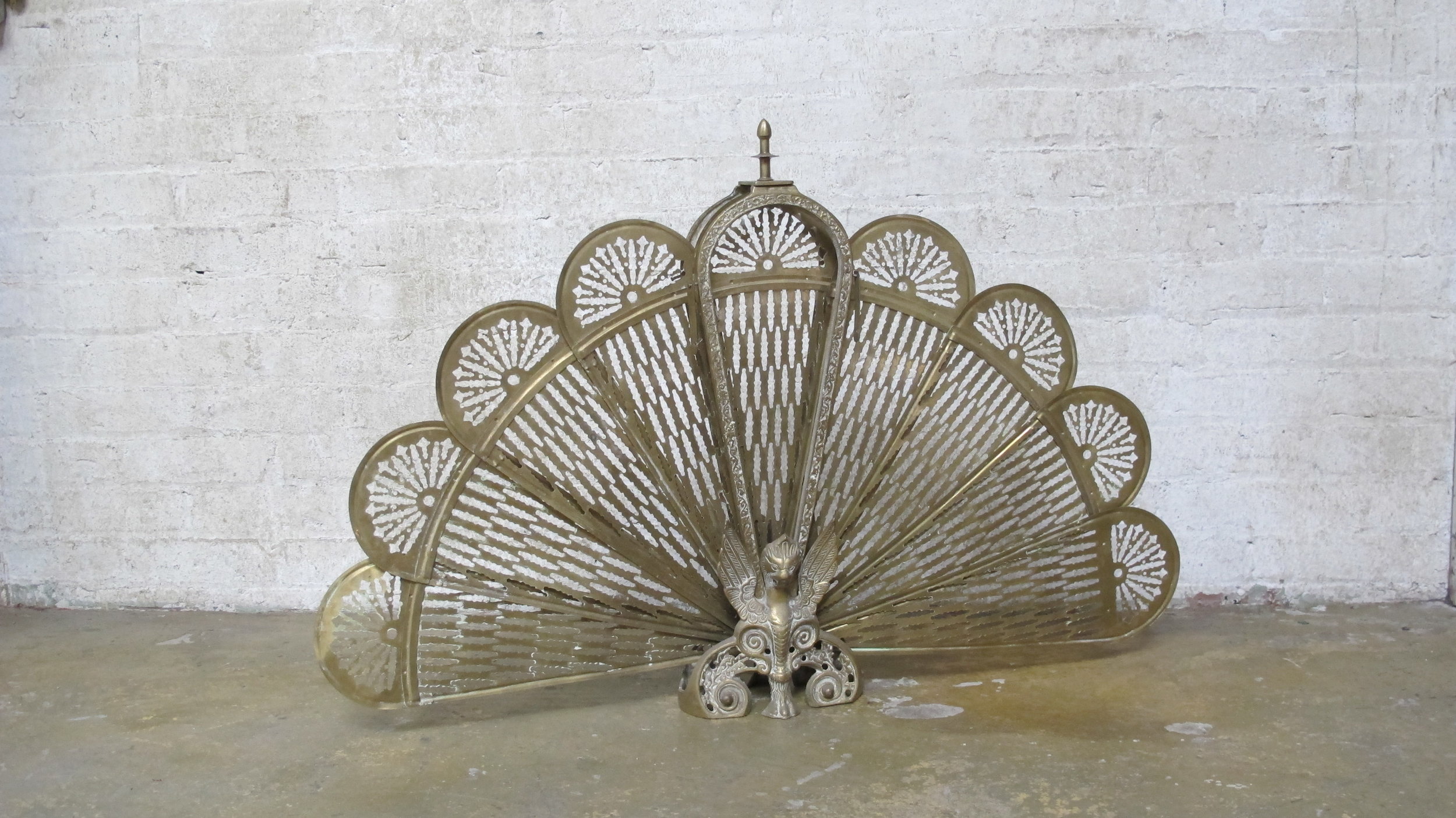 Metal Peacock Fireplace Screen $200