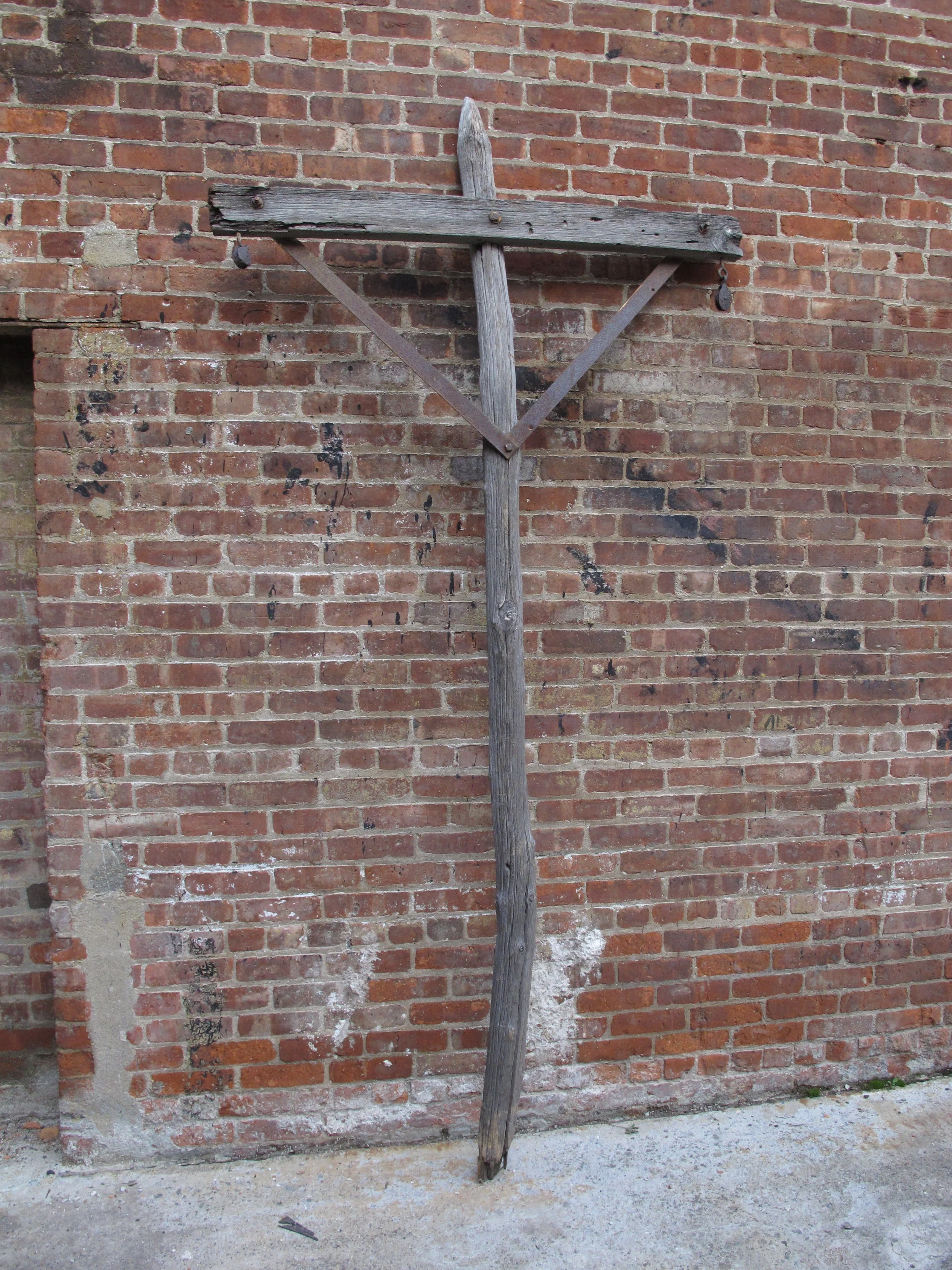 Wooden Cross-Post w/Metal Reinforcements $80