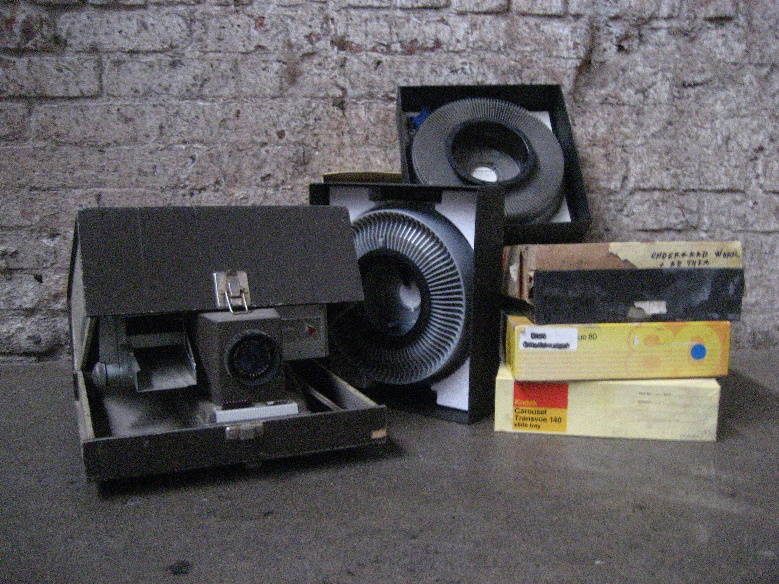 Slide projector and carousels $45