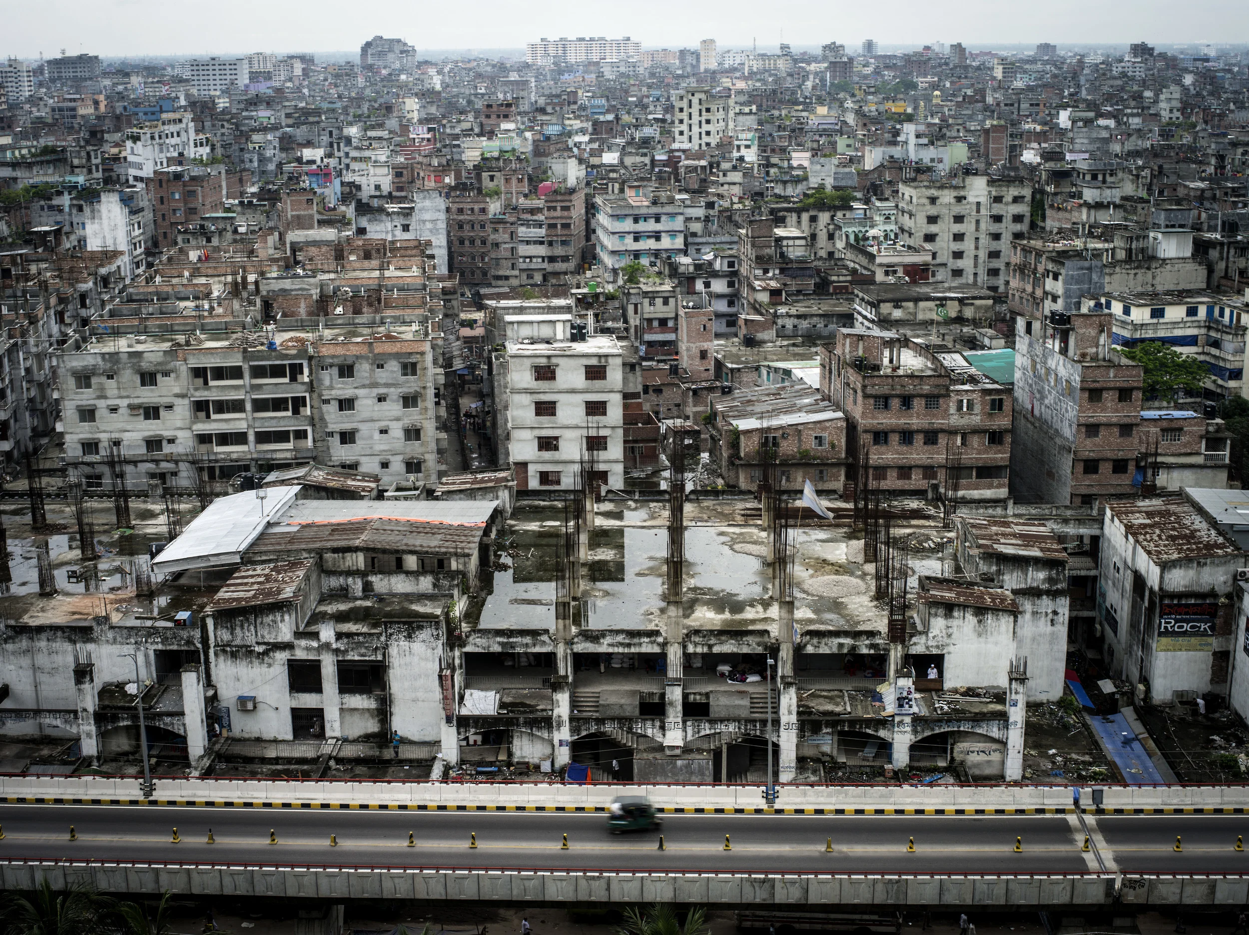 15 Million people live in the 325 sq km area of Dhaka City. 