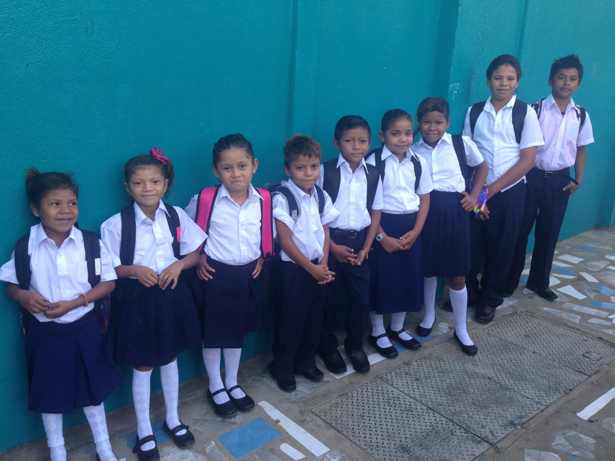 The primary students at their first day of private school.