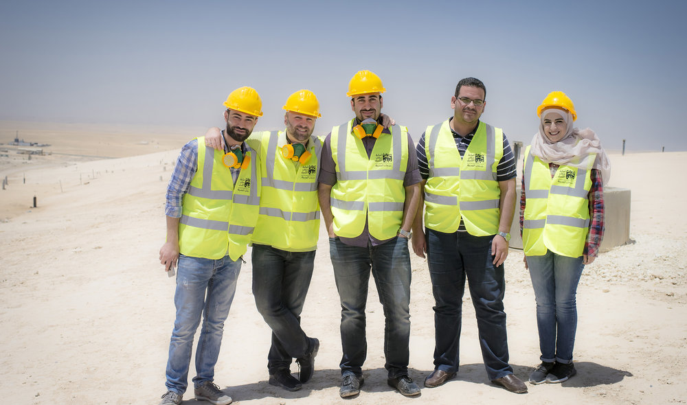 The solid waste team who accompanied me to all the dumpsites, transfer station and here, Al Ghabawi Sanitary Landfill. 