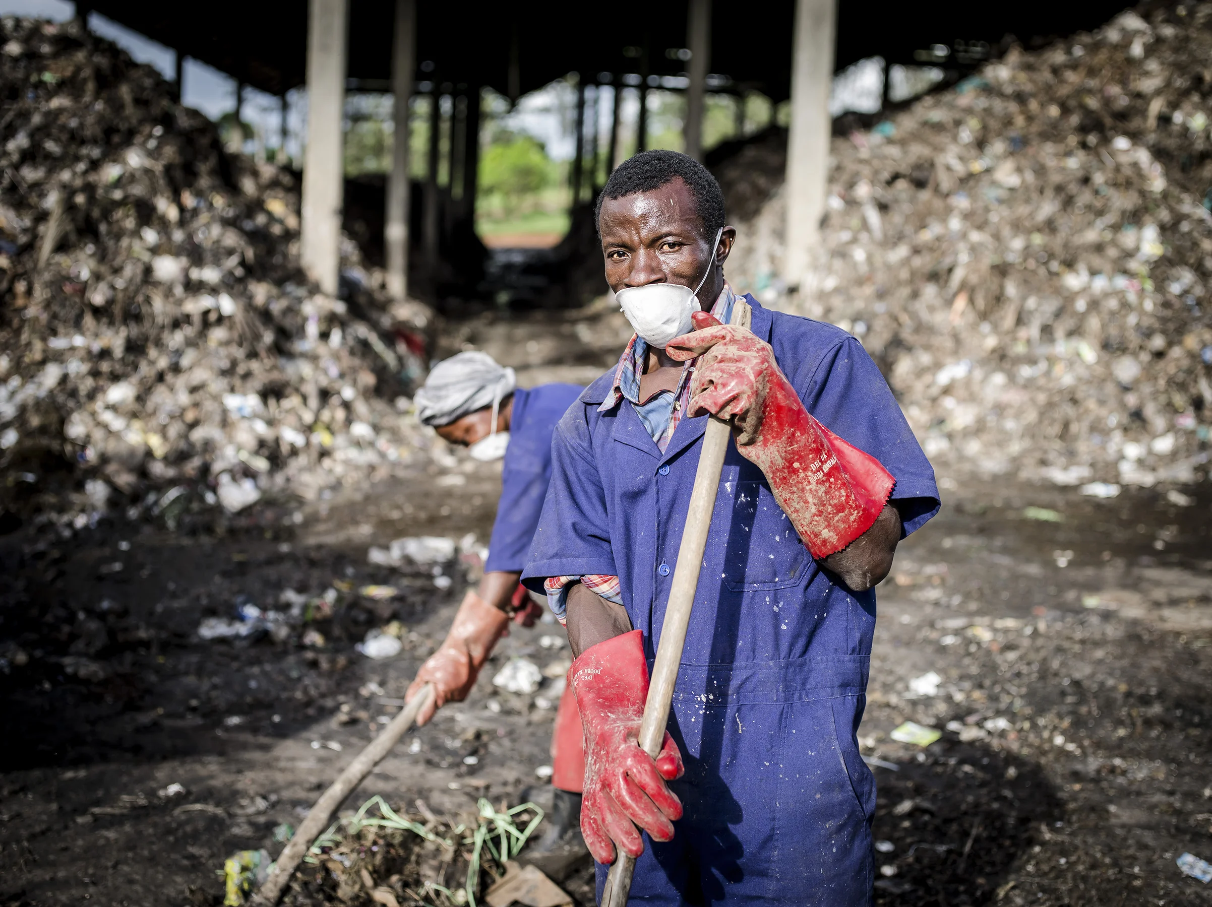 Workers form Katikolo composting plant. 