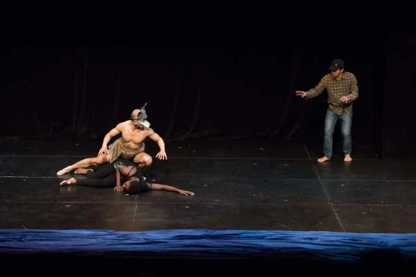 Strong-Jaw takes the Sacred Trout from the Fisherman.