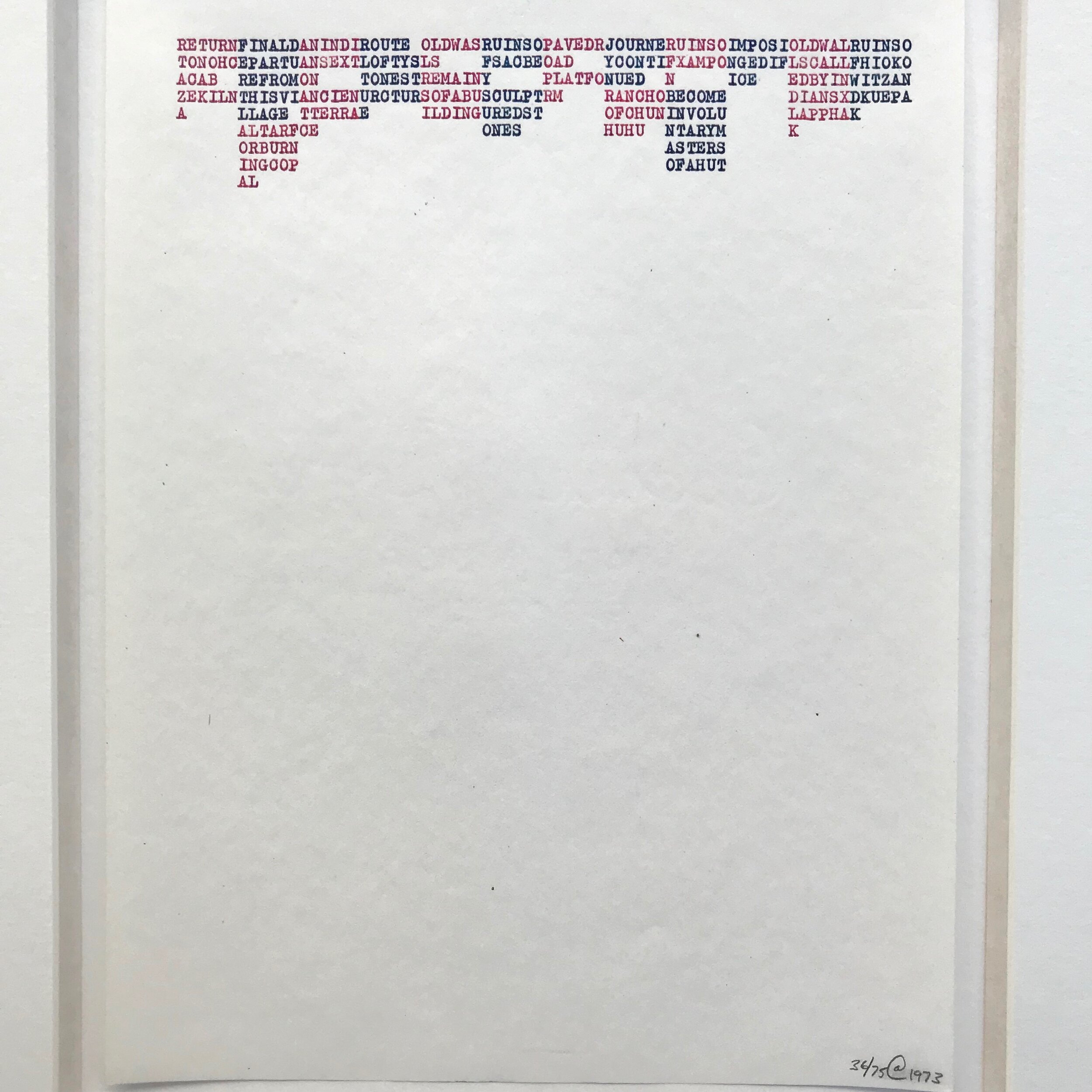 Carl Andre / R E T U R N F I N A L A S I N D I R O U T E (YUCATAN series)