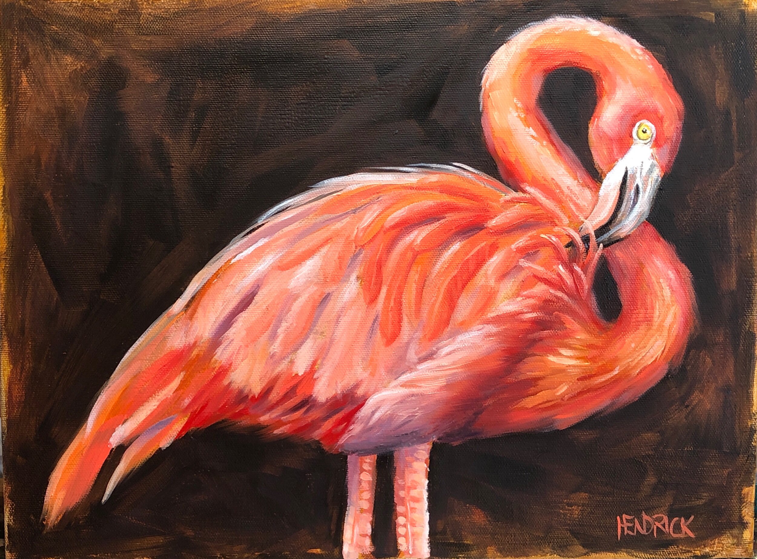 Flamingo 16x12” Oil