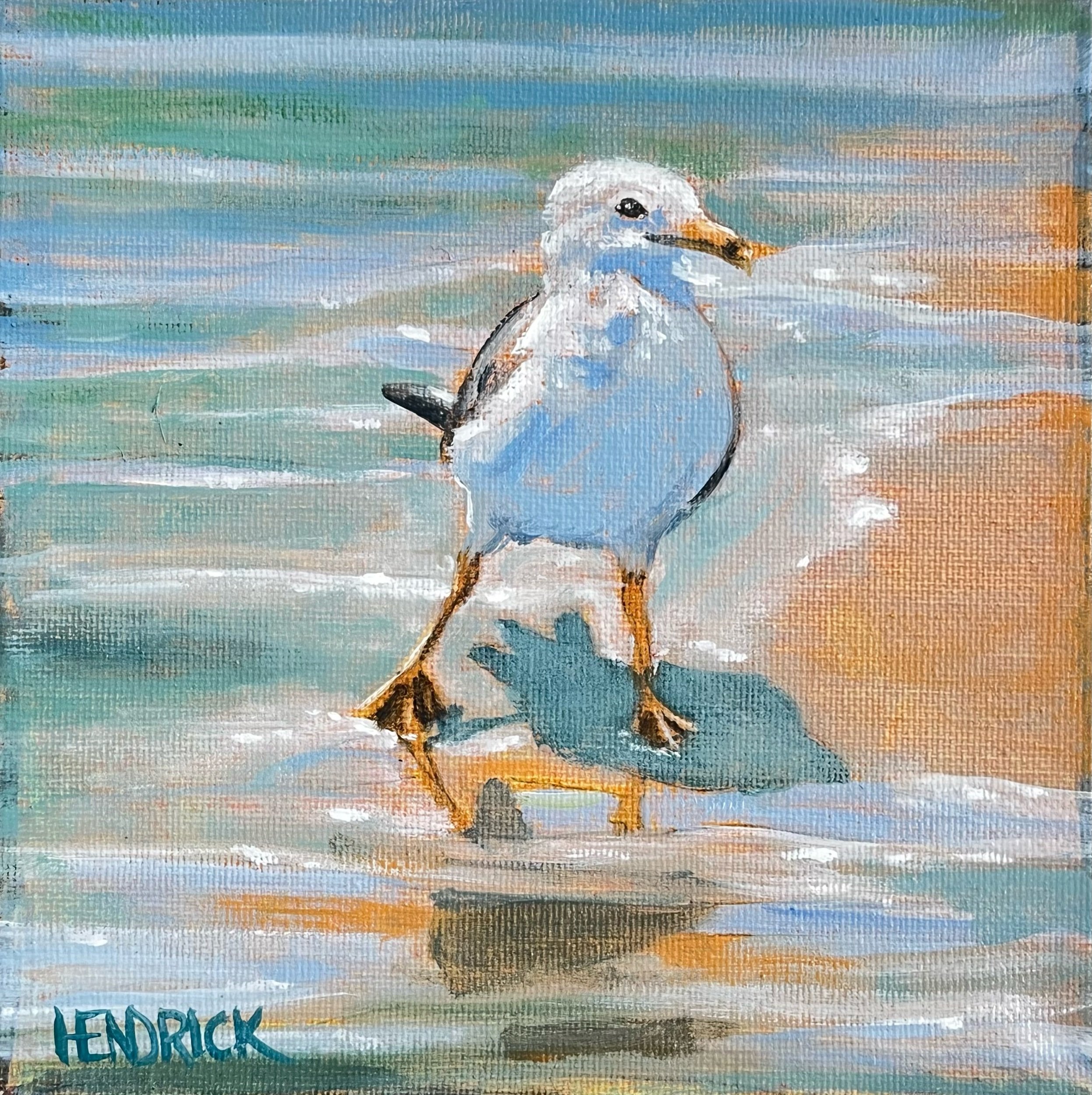 Surfside Gull 6x6”, Oil