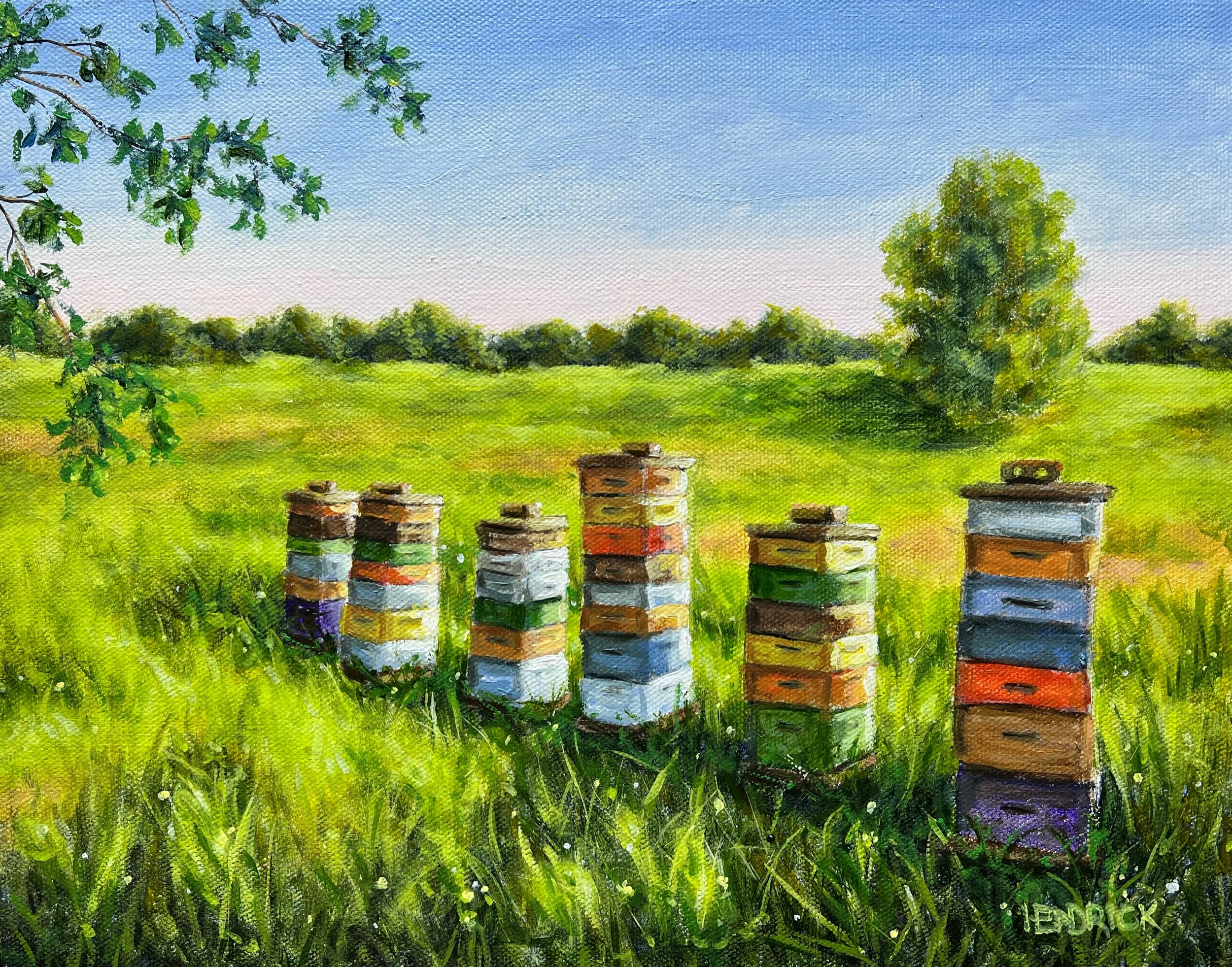Vibrant Hives, oil