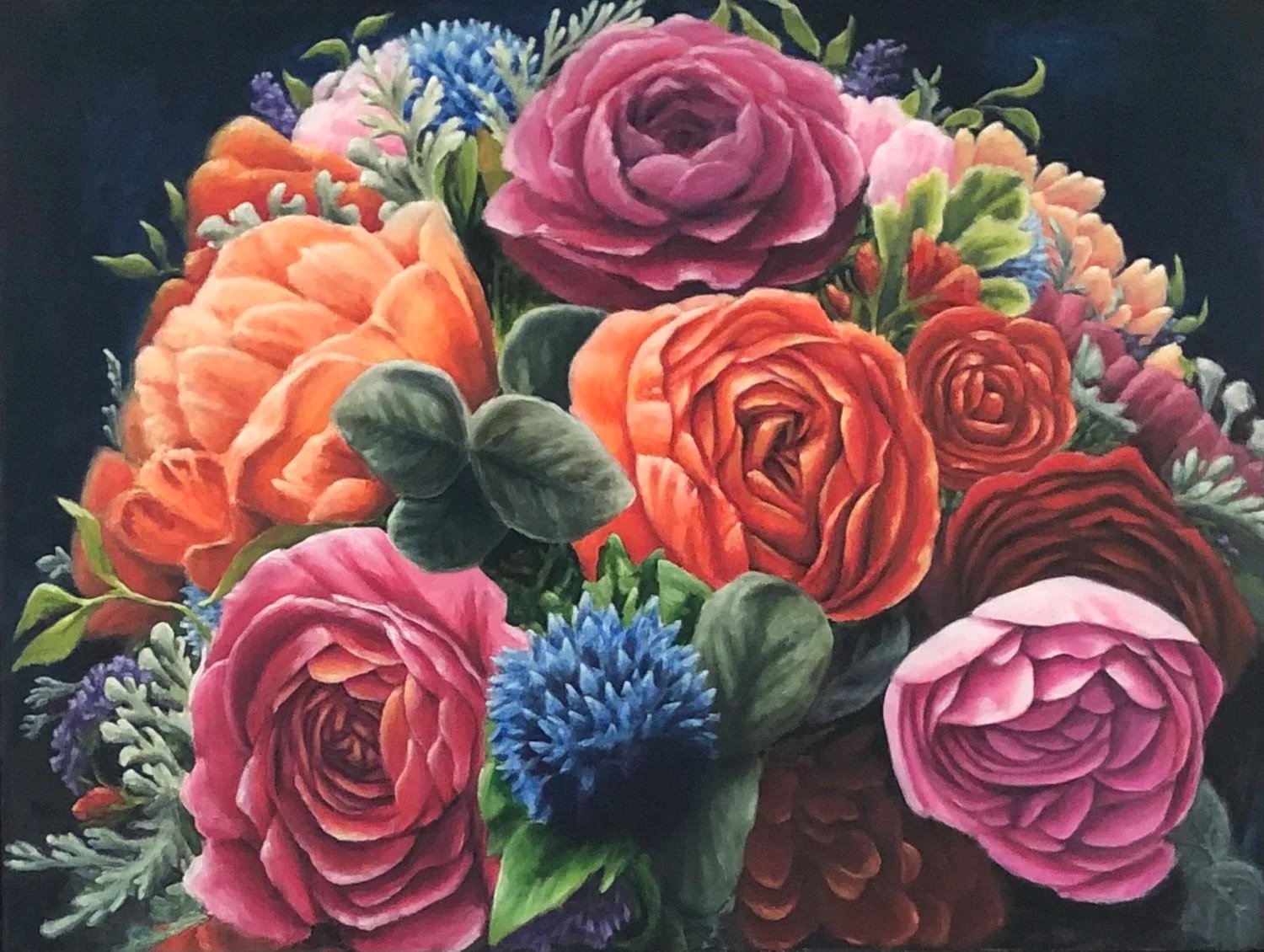 My Bouquet 36x30”, Oil