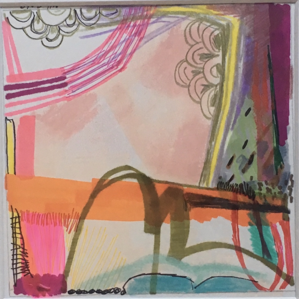 jewels 1 mixed media on paper in simple birch frame $150