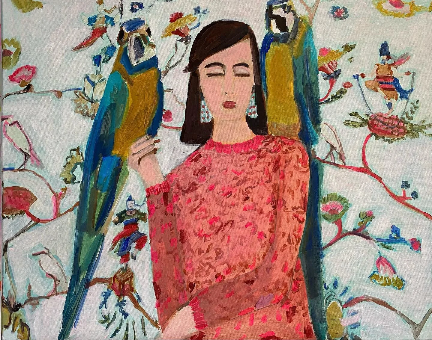 She loved wallpaper almost as much as her parrots. Almost ;)
#art#painting#wallpaperlover#parrots#acrylicpainting#patternlove #cincinnati#artist#artfullyyours#artforhome