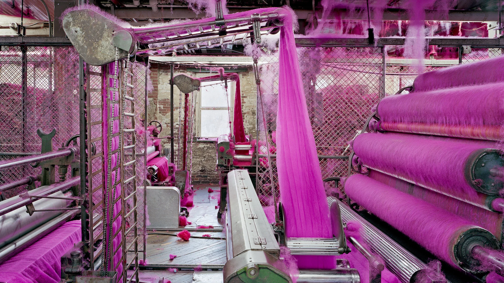 Wool carders, S & D Spinning Mill, Millbury, Mass. Photograph by Christopher Payne/Bonni Benrubi Gallery