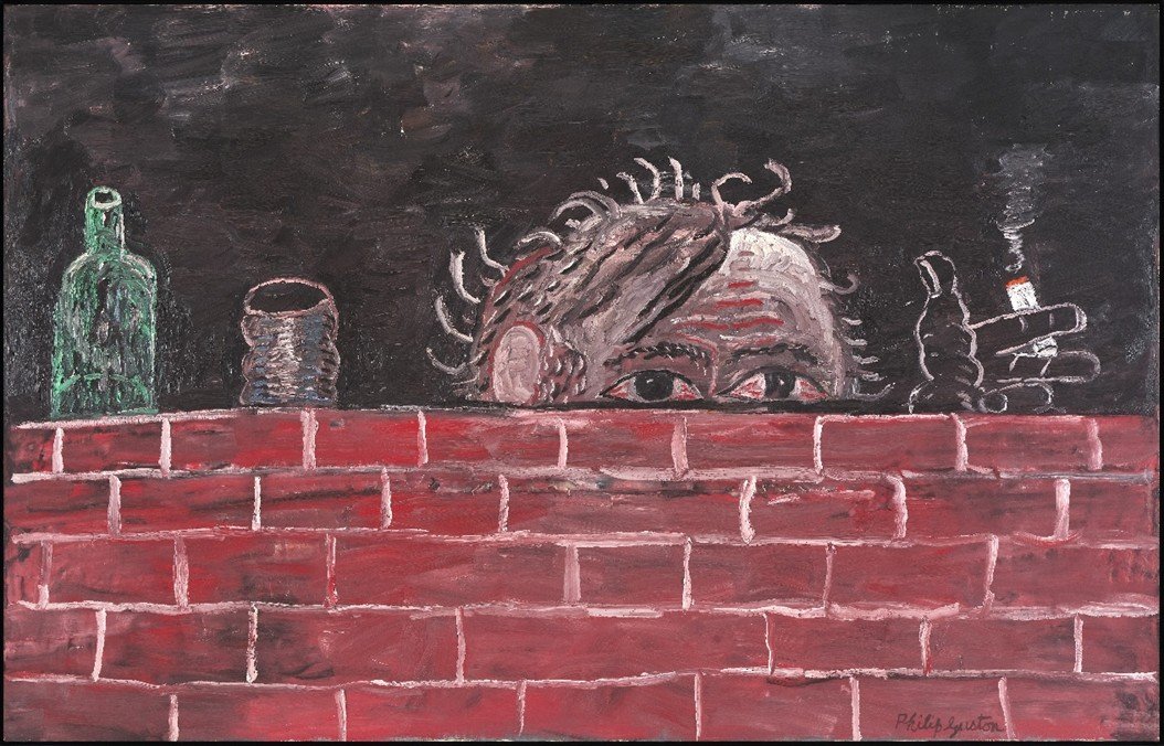 The Painter, 1976 Philip Guston Medium Oil on canvas 74 x 116 in. (188 x 294.6 cm)  Gift of the Friday Foundation in honor of  Richard E. Lang and Jane Lang Davis Artwork © The Estate of Philip Guston https://seattleartmuseum.org