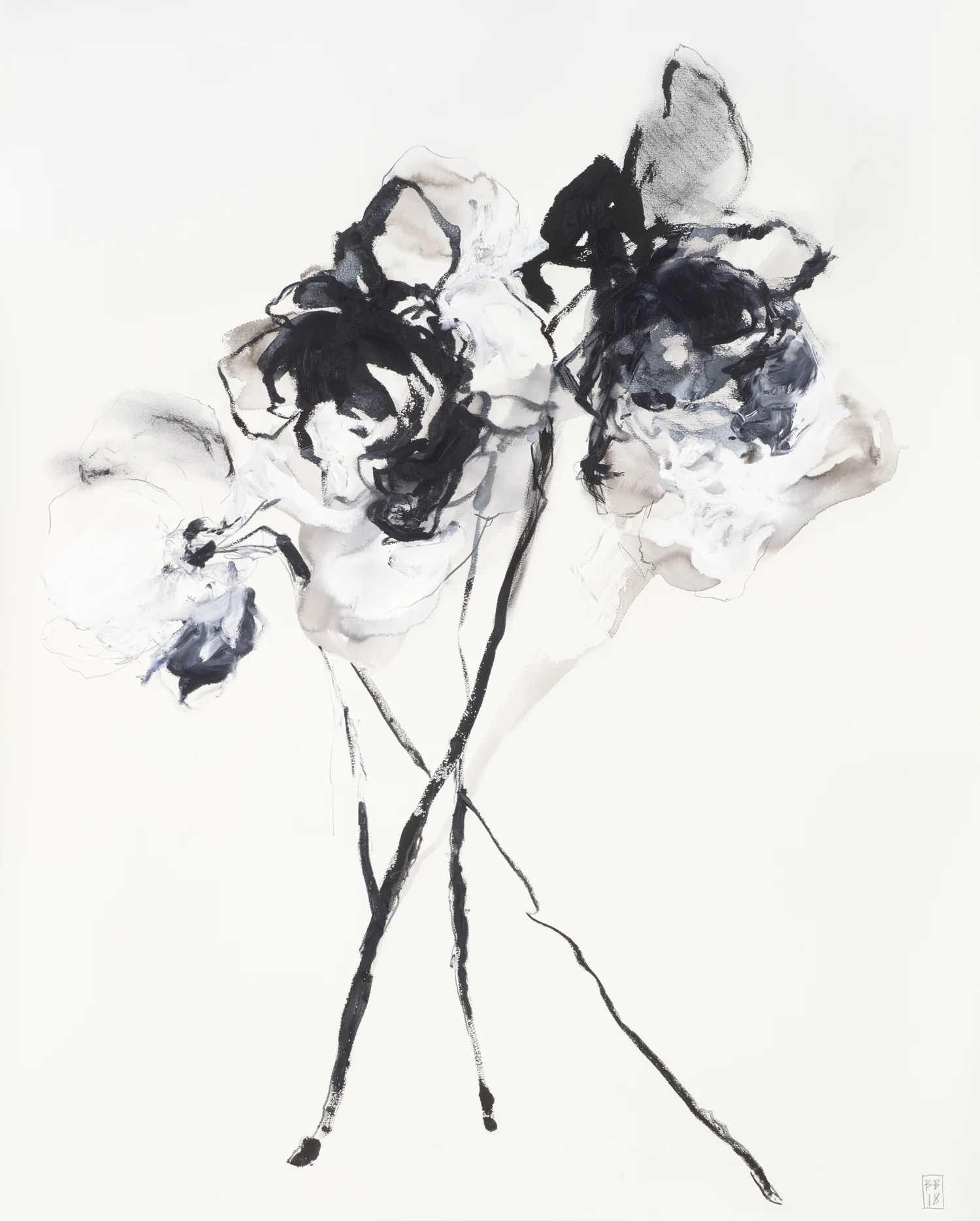 Shadows study #4 51.25x42 oil & acrylic on Arches oil paper 2018