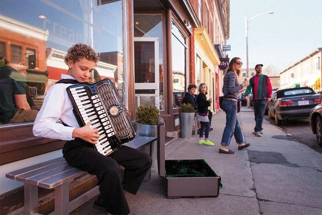 Accordion player Tor Stumo, 13, is in harmony with Great Barrington’s acoustic music tradition. ( Jason Houston )