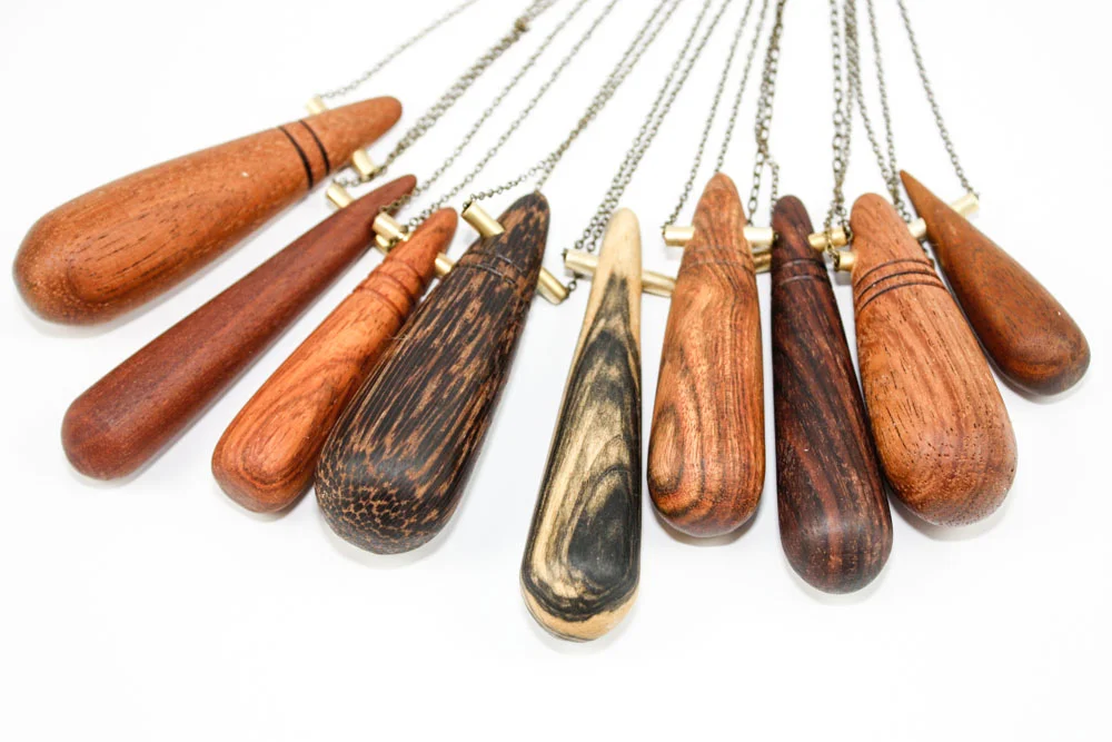 Turned Wooden Pendants
