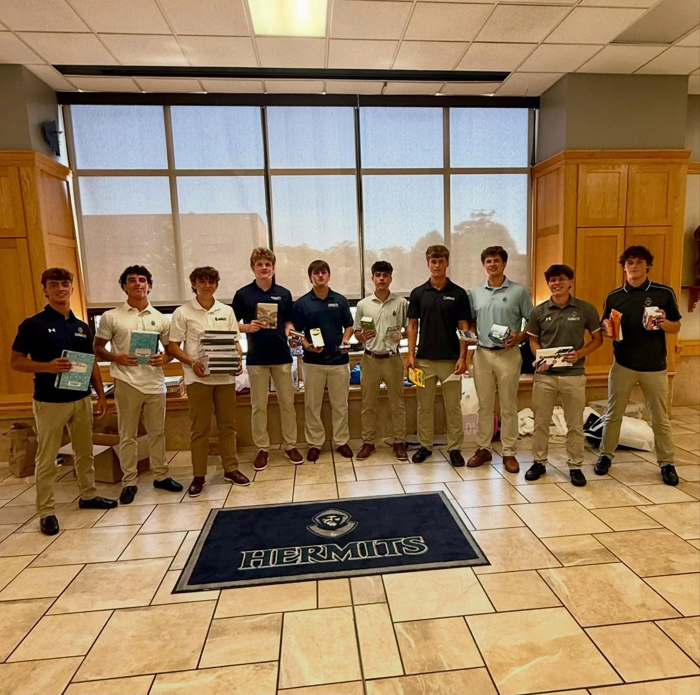 Fueled by the Class of 2026, the Hermits Lacrosse Program answered @somerspointpd call for School Supplies to help support those in need.

Our guys took action, shopped, collected, sorted, and delivered in time for the new school year!

#MT3T5