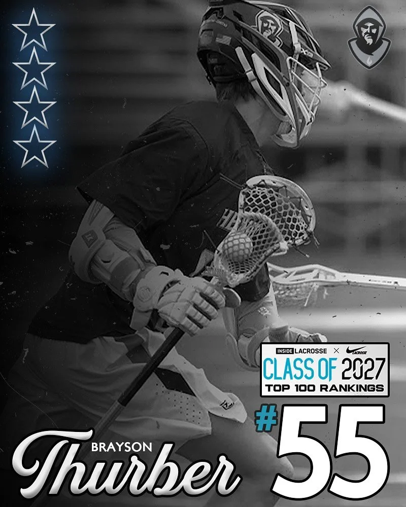 ⭐️⭐️⭐️⭐️ Brayson Thurber has been named #55 in the @insidelacrosse Top 100 players of the Class of 2027!