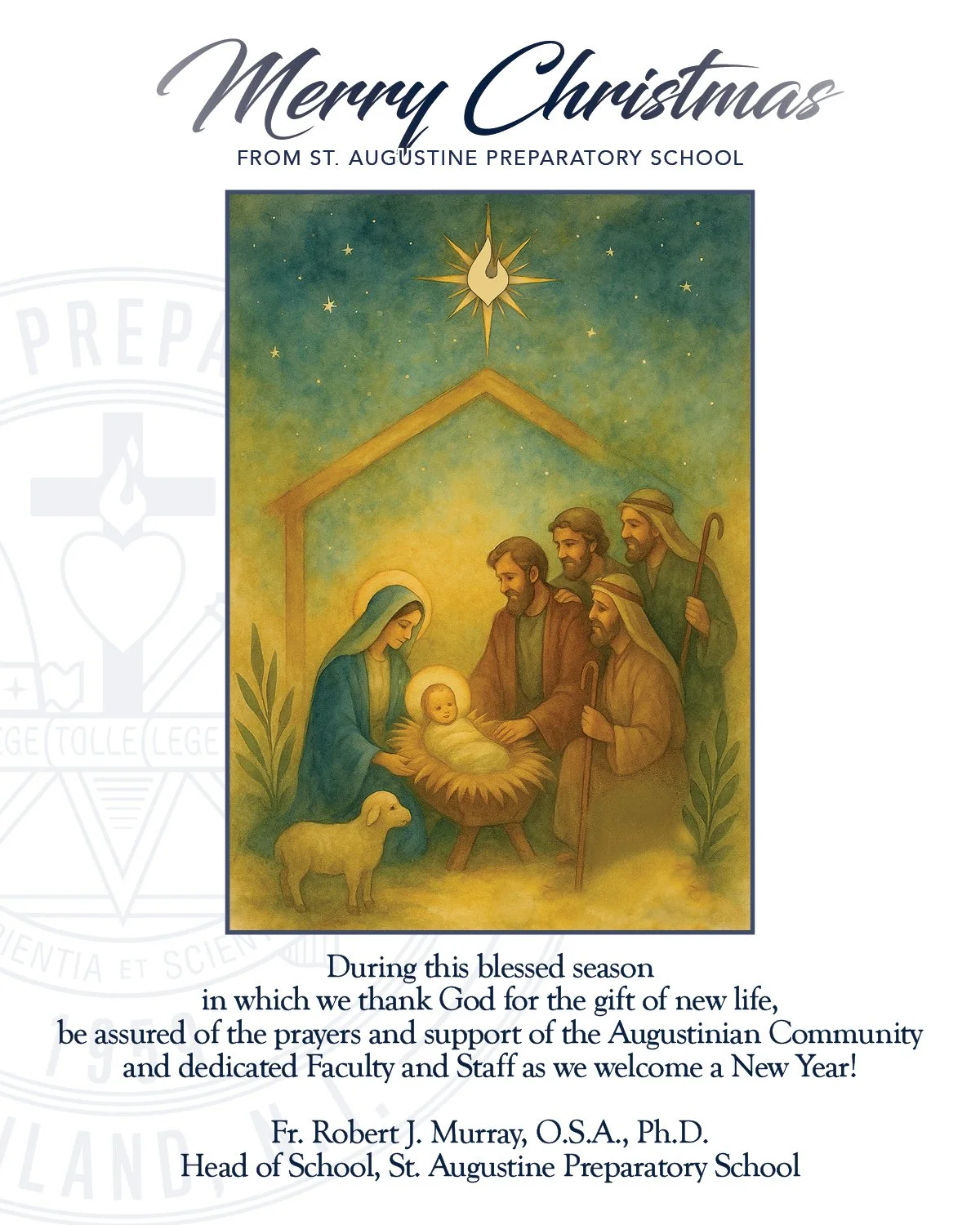 From the St. Augustine Prep family to yours, a blessed and #MerryChristmas to all.

May the joy and peace of Christ be with us today and throughout the season.

#HermitPride 🎄