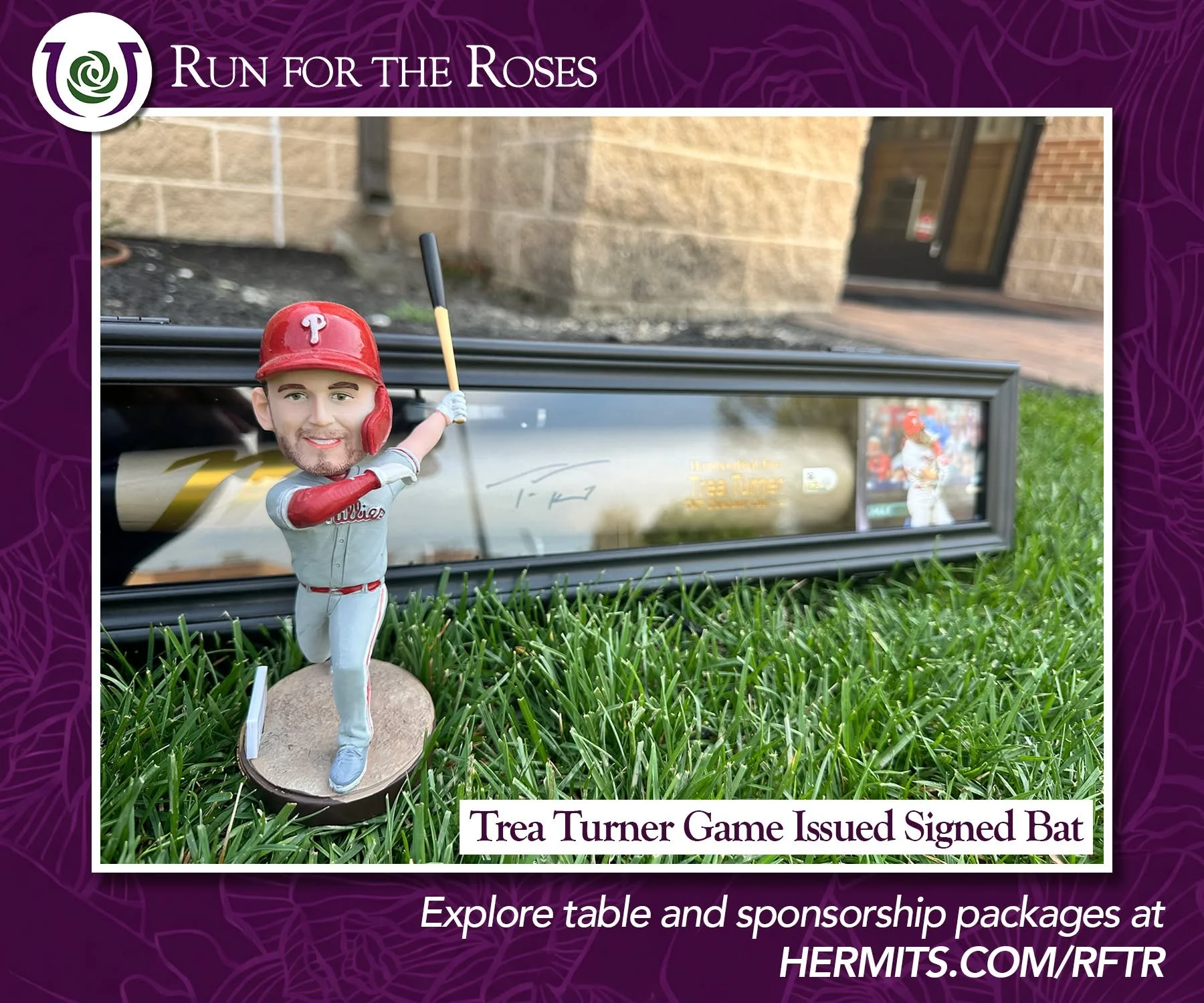 A piece like this deserves a swing at this year's Run for the Roses. ⚾

This Trea Turner game-issued, signed bat from the @phillies is just one of the standout items that will be up for grabs at this year&rsquo;s Run for the Roses&mdash;alongside a l
