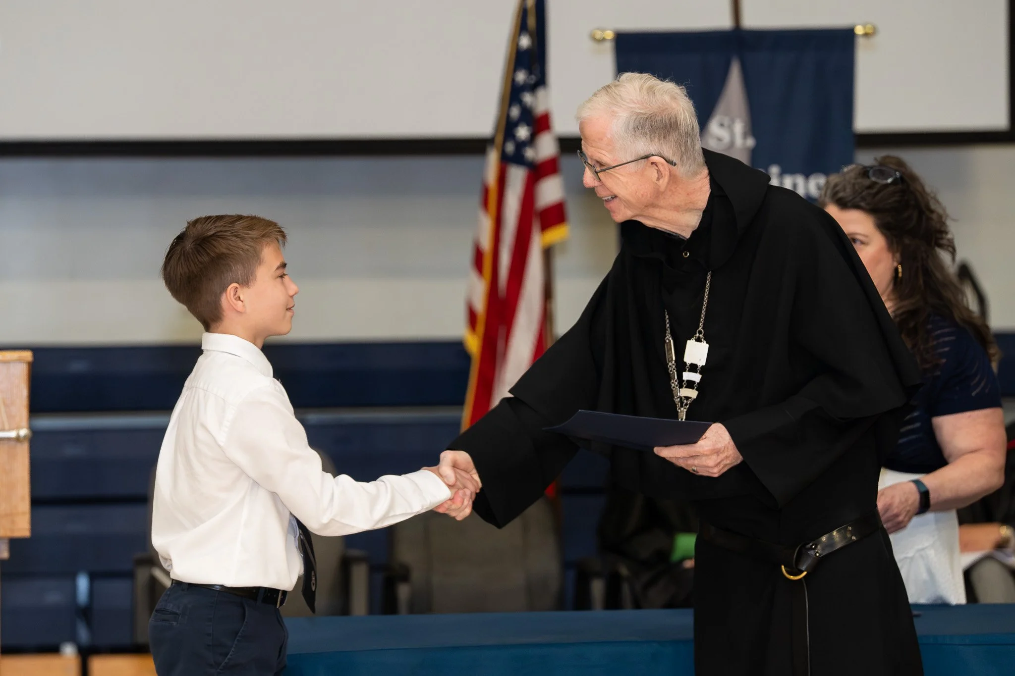 The Class of 2030 has officially moved up!

From orientation-day nerves to end-of-year confidence, our 8th-grade Hermits have grown in faith and Brotherhood&mdash;ready to take on high school with restless hearts full of purpose (and maybe a few more