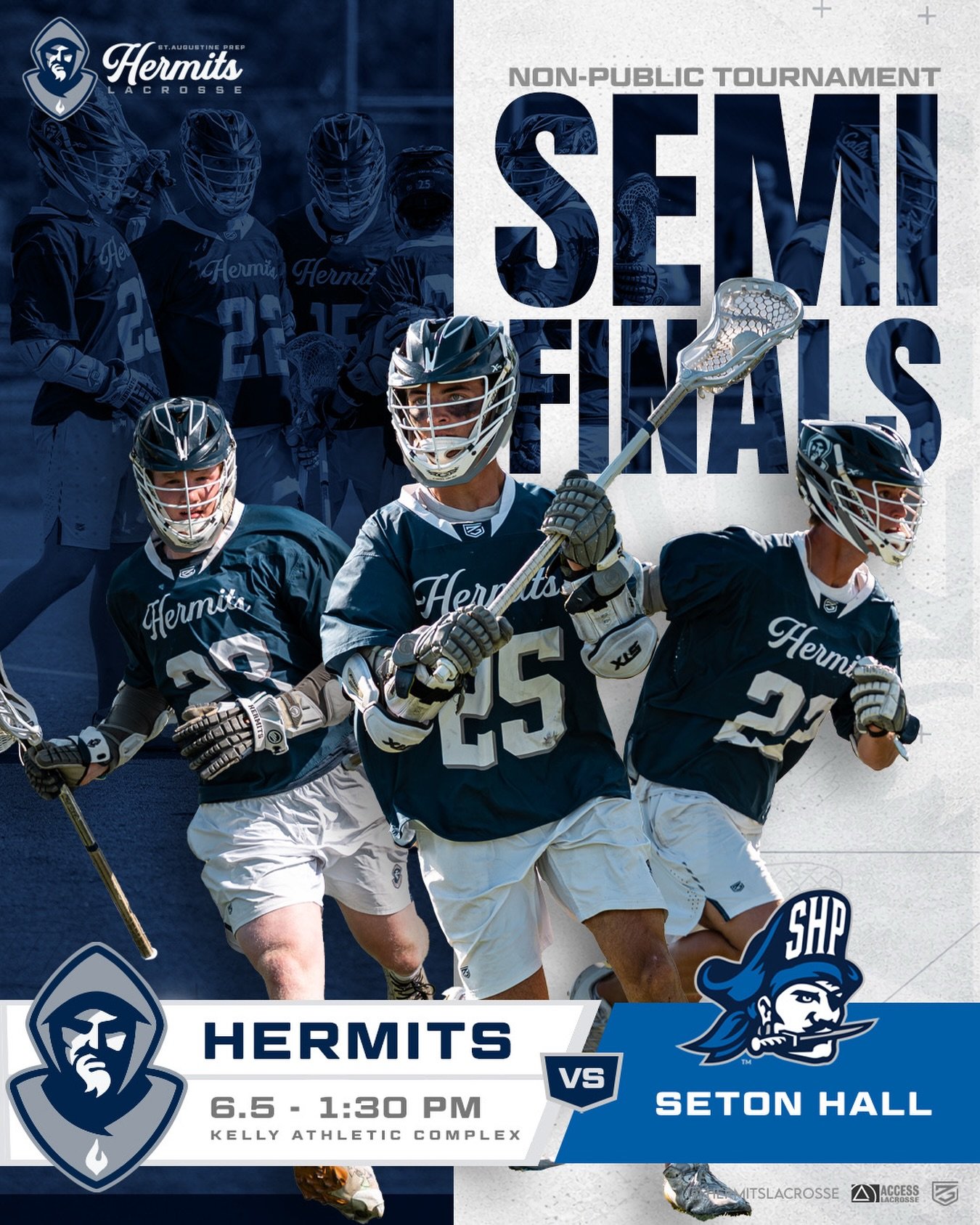 𝙏𝙍𝙄𝙋 ⬆️ 

Hermits vs. SHP | Non-Public Semifinals
🗓️ 6.5.26
🕜 1:30 PM
📍 West Orange, NJ
🏟️ Kelly Athletics Complex
🖥️ Info &amp; @accesslacrosse Livestream In Bio