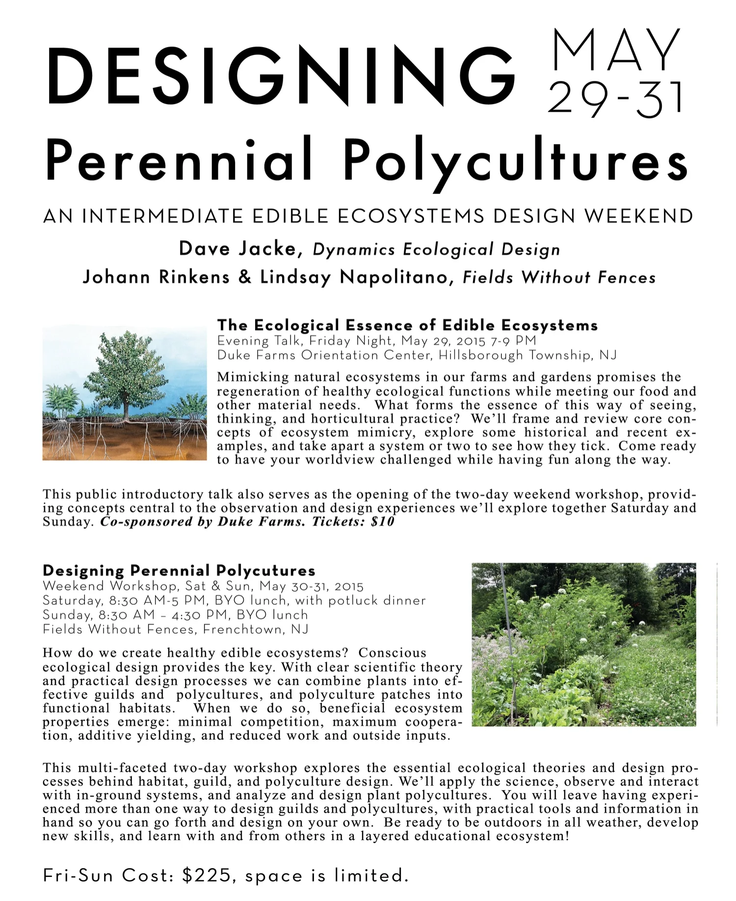 WORKSHOP: Designing Perennial Polycultures with Dave Jacke & Fields Without Fences