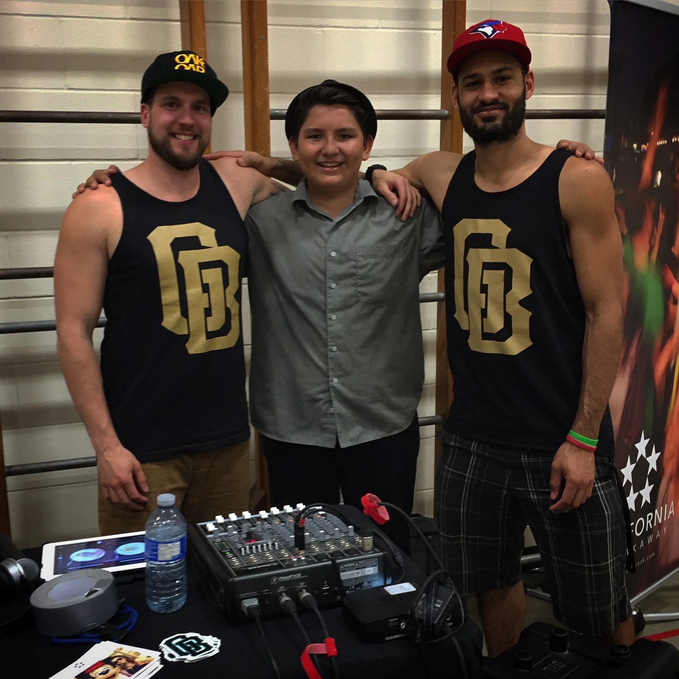 Evan and I Gymblasting at our buddy Brandon's school