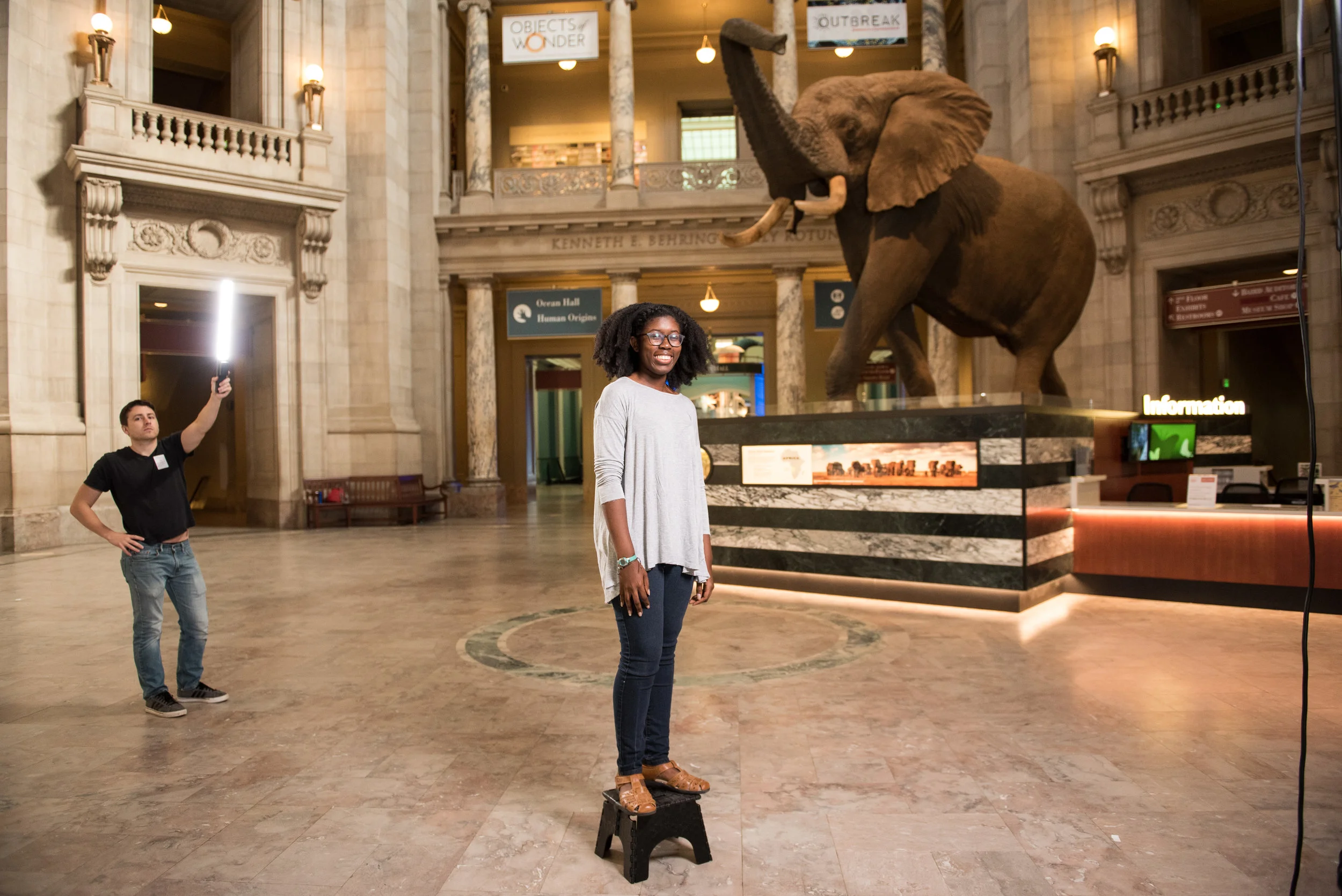 Pomona College student D'Maia Curry at the Smithsonian National Museum of Natural History in Washington, DC.