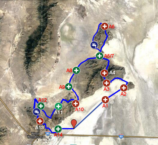 Map, Elevation, Markings, — Salt Flats Endurance Runs