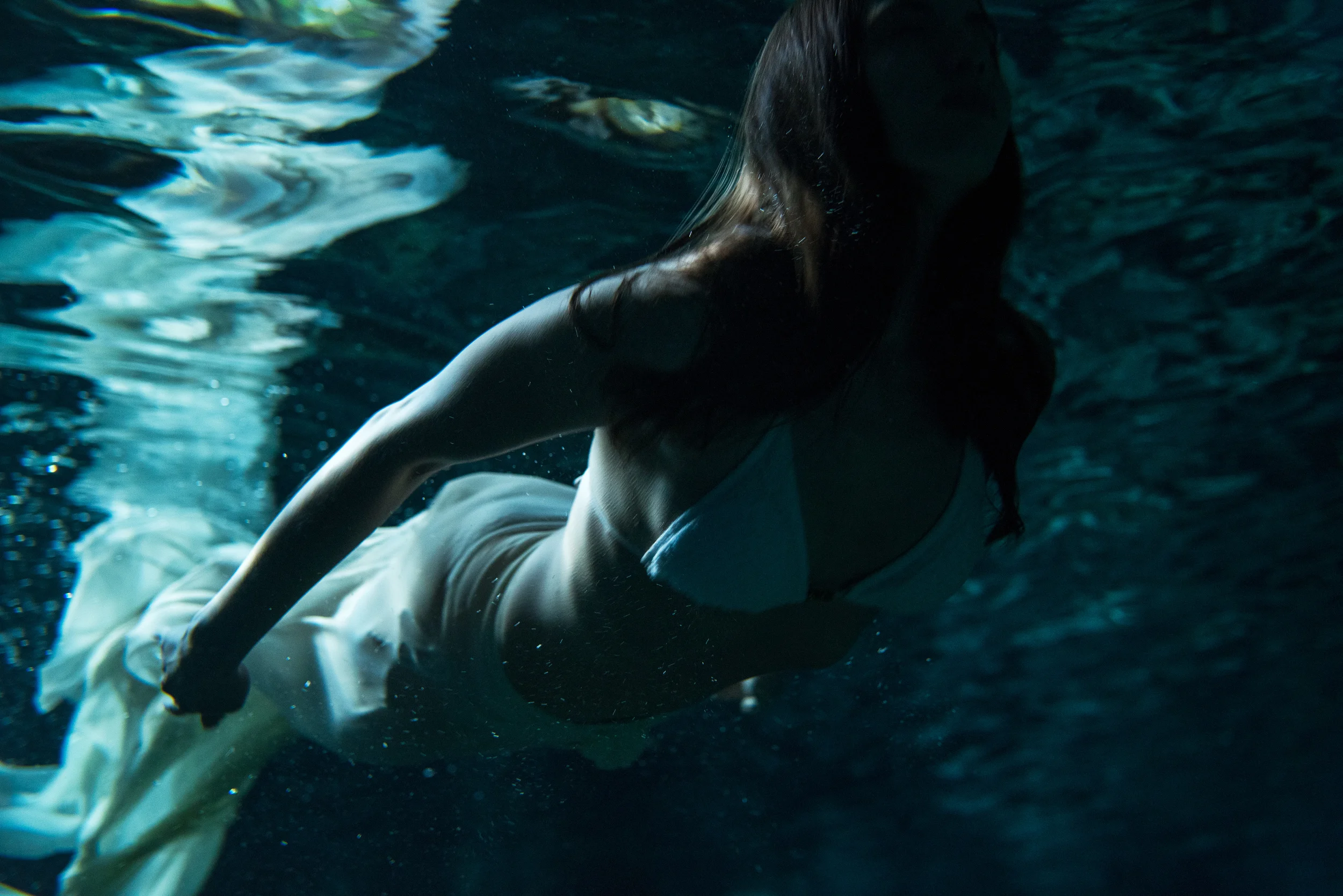 Kristina Nikitina underwater at Dos Ojos cenote, Mexico / See more...
