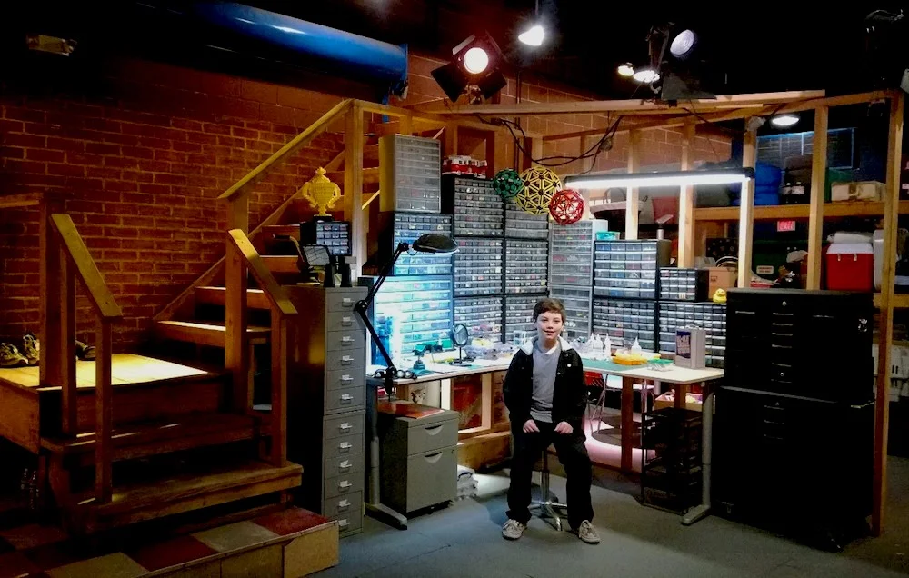 Here's my Master Builder at the dad's desk. Now he wants the same thing. Good luck, kid!