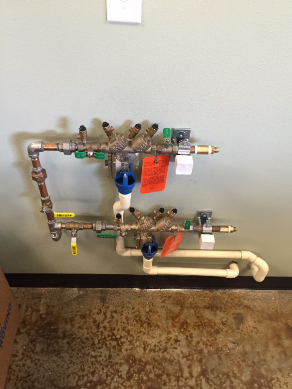 RP Backflow valves in an East Wenatchee, WA restaurant. 