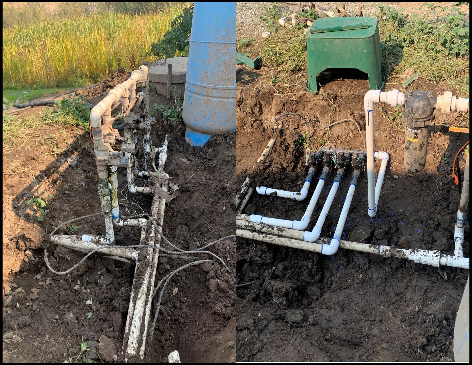 Above ground manifold to in ground manifold redo, irrigation repair in Wenatchee Heights.