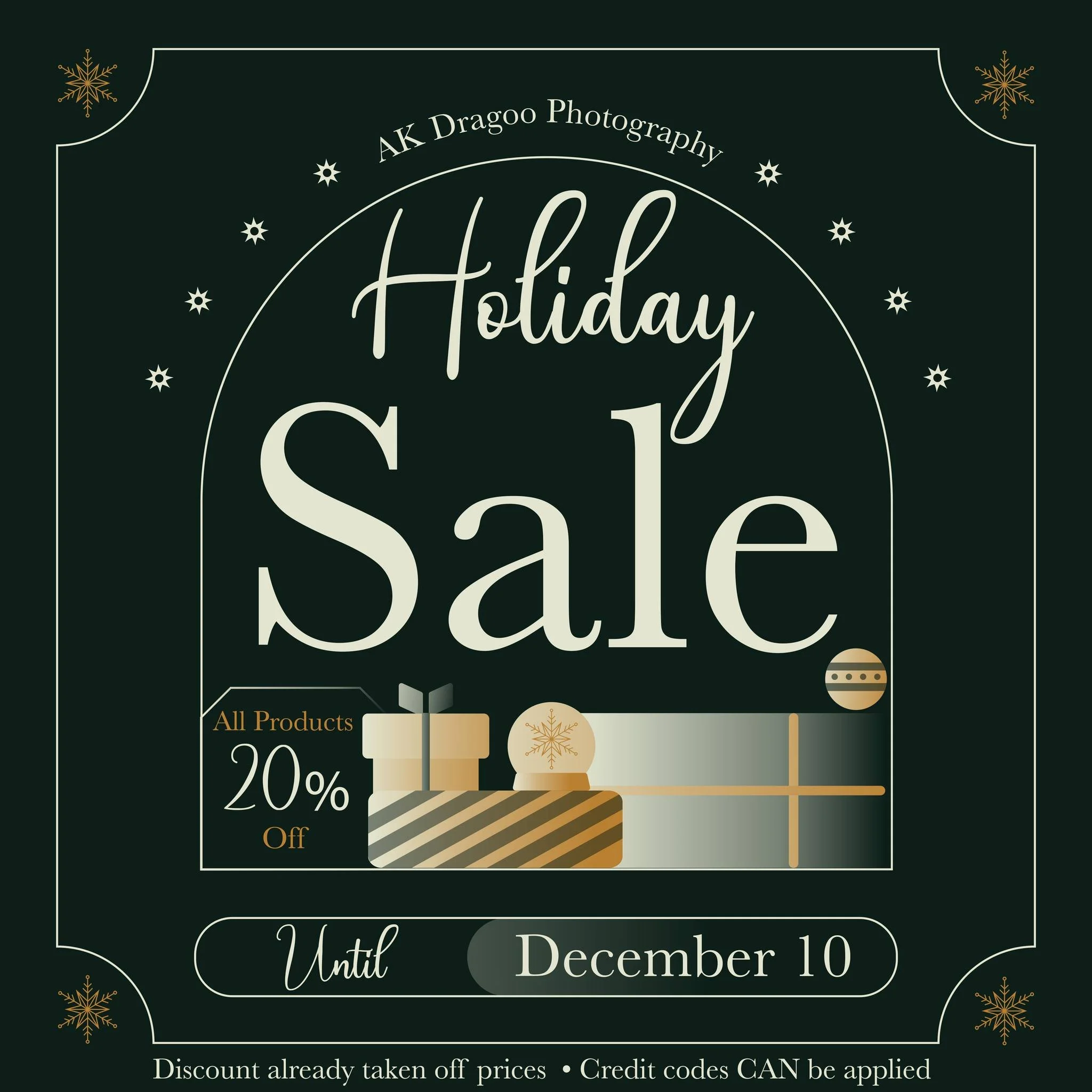 2025 Holiday Sale is here! 

20% off all digital and print products until December 10. 

No discount code needed, the sale prices have already been applied to the 2025 galleries AND PRIOR.  You CAN use existing credits on your order, and ALL gallerie