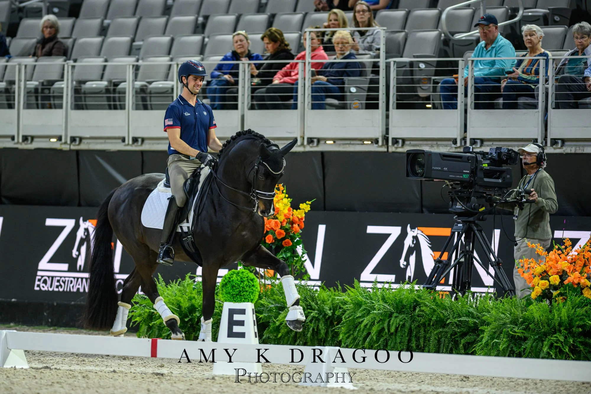 The 16 entries in the FEI World Cup Dressage Final were introduced to the ring and all its elements today at the @dickiesarena in Fort Worth, Texas.