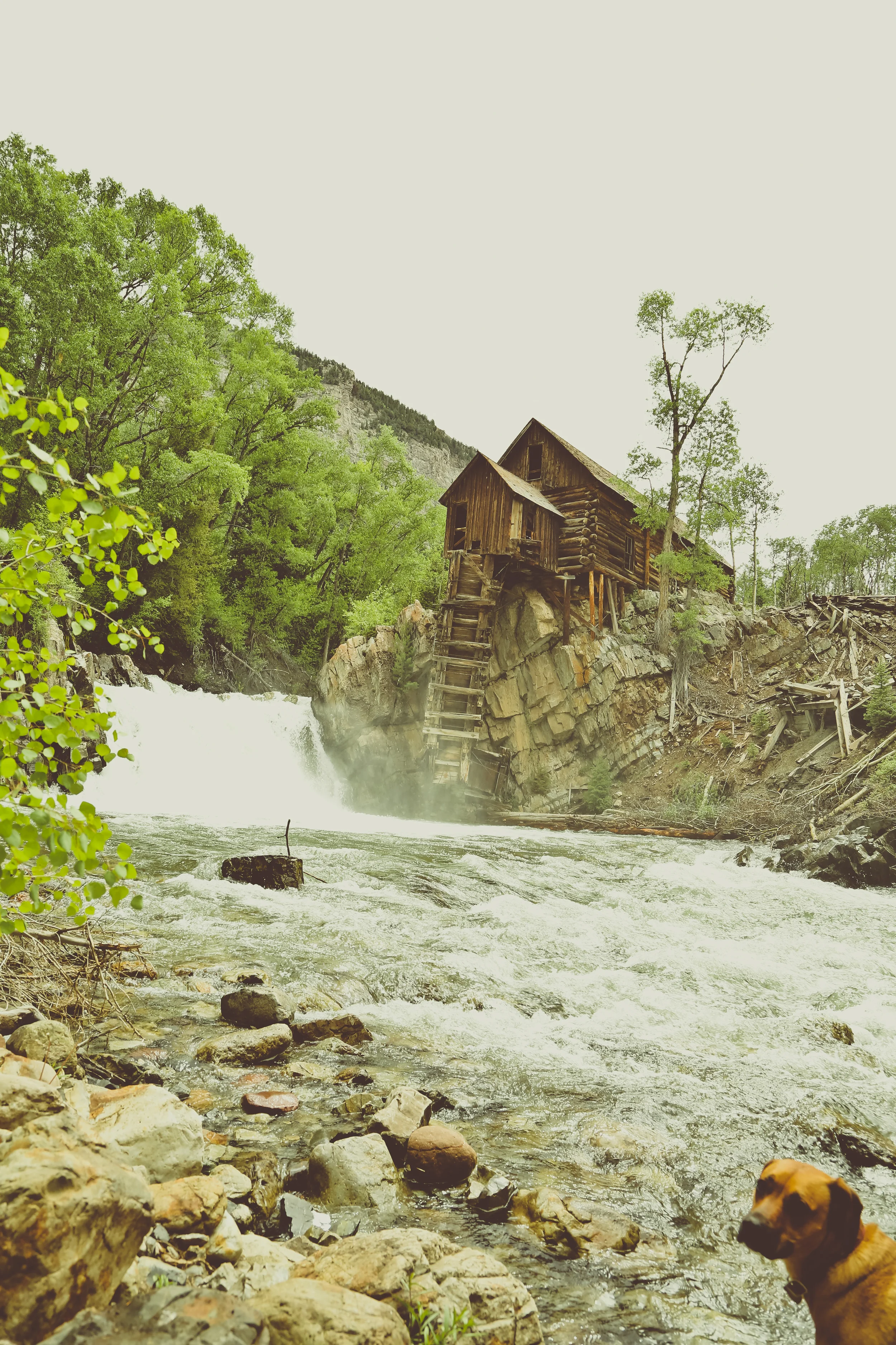 Charlie and the old Crystal Mill.
