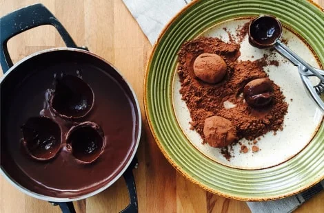 Hand roll luscious Kentucky bourbon chocolate truffles you made from scratch!