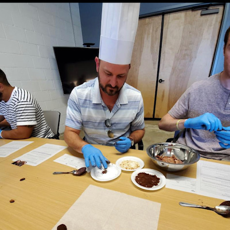 Team bonding chocolate activitiy with Dallas Chocolate Classes