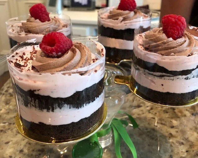 Dark chocolate raspberry sponge cake private lesson