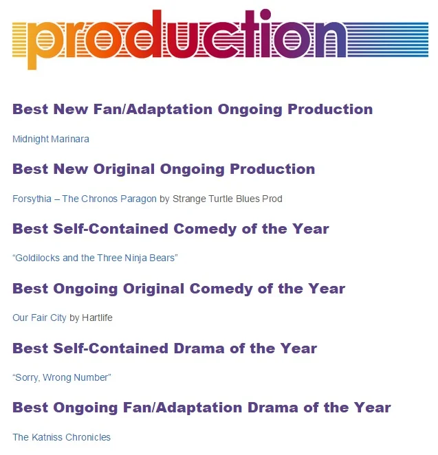 Midnight Marinara named Best New Fan/Adaptation Ongoing Production by Audio Verse Awards