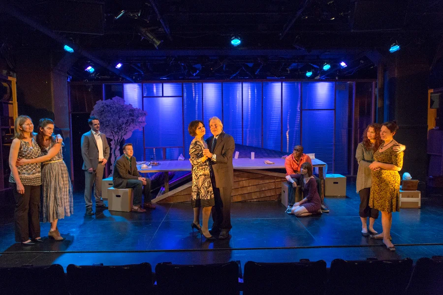 (L to R: Abigail Soloman, Gaby Hoffman, Ryan Barry, Eric Miller, Kathryn Kates, Greg Mullavey, Andy Lucien, Natalie Kuhn, Mélisa Breiner-Sanders, and Sarah Winkler)