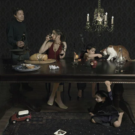 Julie Blackmon Dinner Party, 2005 22 x 22 inches archival pigment print